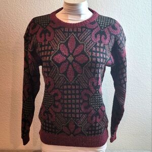 VINTAGE MICHO Wool Blend Floral Sweater